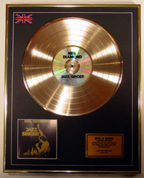 NEIL DIAMOND/LIMITED EDITION/CD GOLD DISC/ALBUM ‘THE JAZZ SINGER’