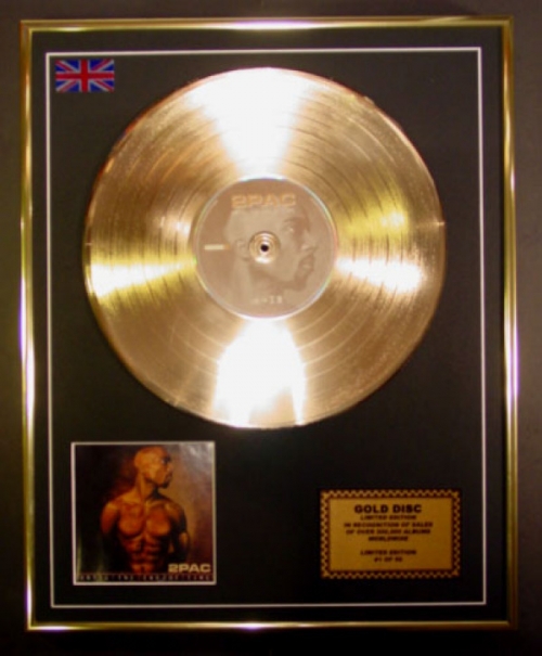 2PAC/LTD EDITION CD GOLD DISC/RECORD/UNTIL THE END OF TIME