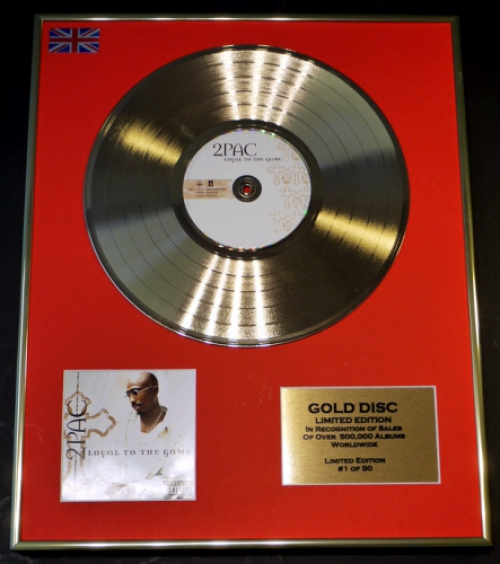 2PAC/LIMITED EDITION CD GOLD DISC/RECORD/COA/LOYAL TO THE GAME