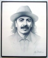 Carlos Santana, Charcoal print framed