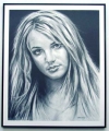Britney Spears, Charcoal print framed