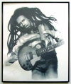 Bob Marley, Charcoal print framed