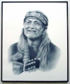 Willie Nelson, Charcoal print framed