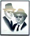 Blues Brothers, Charcoal print framed