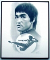 Bruce Lee, Charcoal print framed