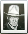 John Wayne, Charcoal print framed