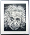 Albert Einstein, Charcoal print framed