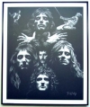 Queen, Charcoal print framed