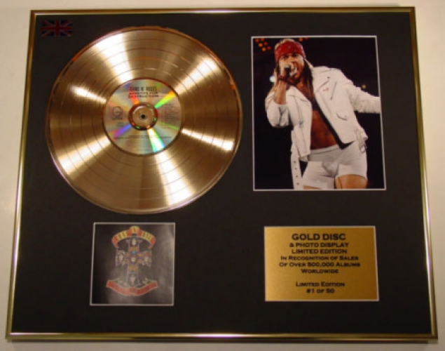 GUNS N' ROSES/LIMITED EDITION/CD GOLD DISC/ALBUM 'APPETITE FOR