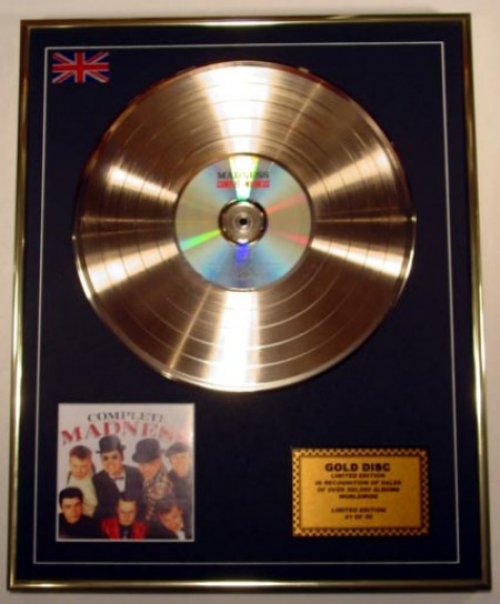 madness signed gold disc 