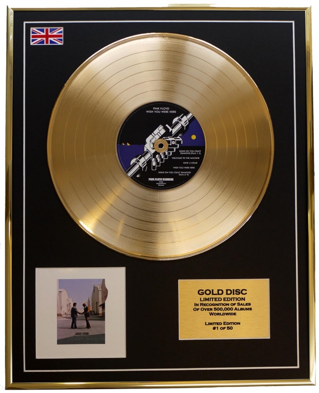 PINK FLOYD/LIMITED EDITION/CD GOLD DISC/ALBUM 'WISH YOU WERE HERE