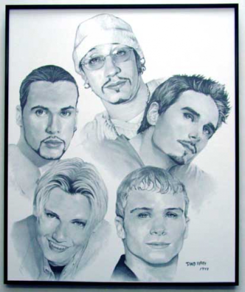 Backstreet Boys/Charcoal print framed