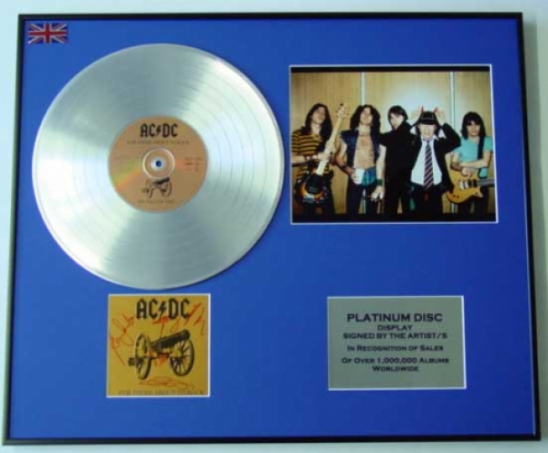 AC/DC/Cd Platinum Disc & Photo Display/Signed/COA