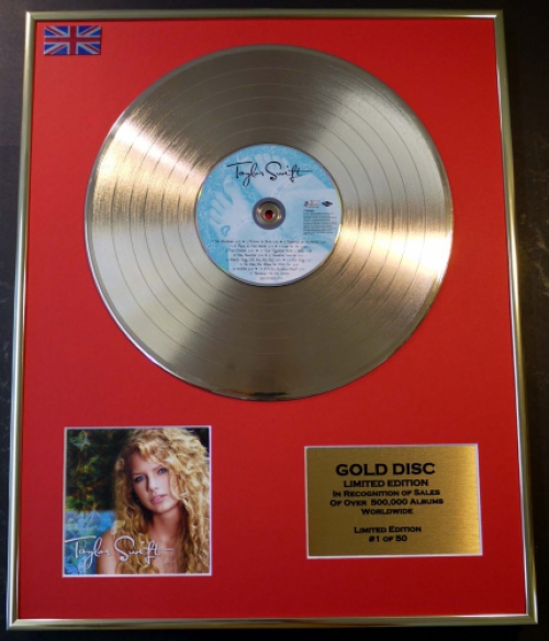 TAYLOR SWIFT/LTD. EDITION CD GOLD DISC/RECORD/TAYLOR SWIFT