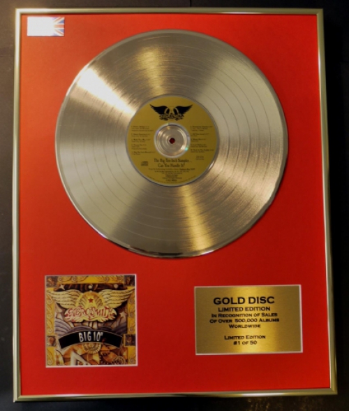 AEROSMITH//LTD. EDITION CD GOLD DISC/RECORD/