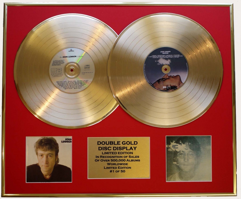 JOHN LENNON/DOUBLE CD GOLD DISC DISPLAY/LTD. EDITION/COA/THE JOHN