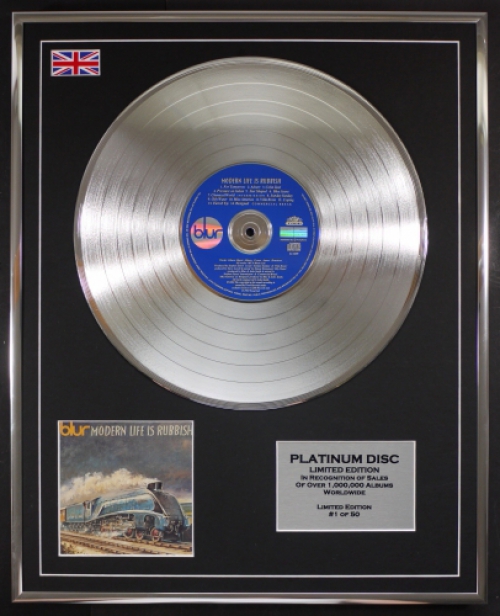 BLUR/LTD EDITION CD PLATINUM DISC/RECORD/MODERN LIFE IS RUBBISH BLUR/LTD EDITION CD PLATINUM DISC/RECORD/MODERN LIFE IS RUBBISH
