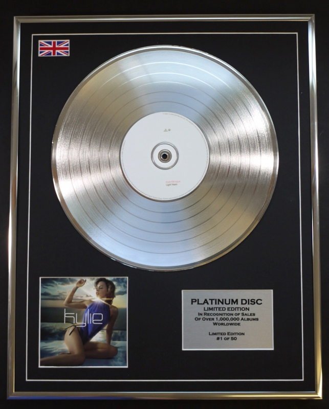 KYLIE MINOGUE/LTD EDITION CD PLATINUM DISC/RECORD/LIGHT YEARS KYLIE MINOGUE/LTD EDITION CD PLATINUM DISC/RECORD/LIGHT YEARS