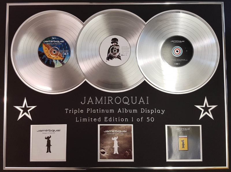 JAMIROQUAI//DOUBLE CD PLATINUM DISC RECORD DISPLAY//LTD EDITION//COA//EMERGENCY ON PLANET EARTH /& RETURN OF SPACE COWBOY