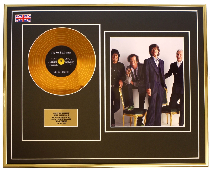 THE ROLLING STONES /MINI METAL GOLD DISC & PHOTO DISPLAY/LIMITED ...