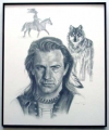 Kevin Costner/Charcoal Print framed