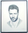 Russell Crowe/Charcoal print framed