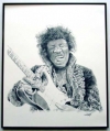 Jimi Hendrix/Charcoal print framed (2)