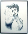 Elizabeth Taylor/Charcoal print framed