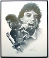 Keith Richards & Mick Jagger/Charcoal print framed