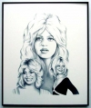 Goldie Hawn/Charcoal print framed