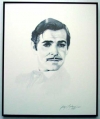 Clark Gable/Charcoal print framed