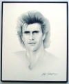 Mel Gibson/Charcoal print framed