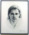 Brad Pitt/Charcoal print framed