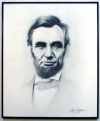 Abraham Lincoln/Charcoal print framed