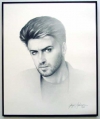 George Michael/Charcoal print framed
