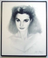 Vivien Leigh/Charcoal print framed