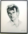 Patrick Swayze/Charcoal print framed