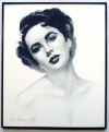 Elizabeth Taylor/Charcoal print framed