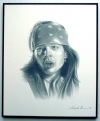 Axl Rose/Charcoal print framed