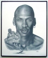 Michael Jordan/Charcoal print framed