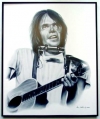 Neil Young/Charcoal print framed