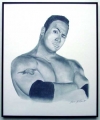 The Rock/Charcoal print framed