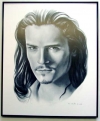 Orlando Bloom/Charcoal print framed