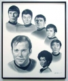 Star Trek/Charcoal print framed