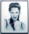 Angelina Jolie/Charcoal print framed