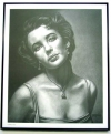 Elizabeth Taylor/Charcoal print framed