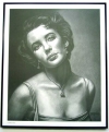 Elizabeth Taylor/Charcoal print framed