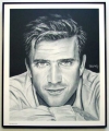 Mel Gibson/Charcoal print framed