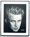 James Dean/Charcoal print framed