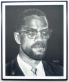 Malcolm X/Charcoal print framed
